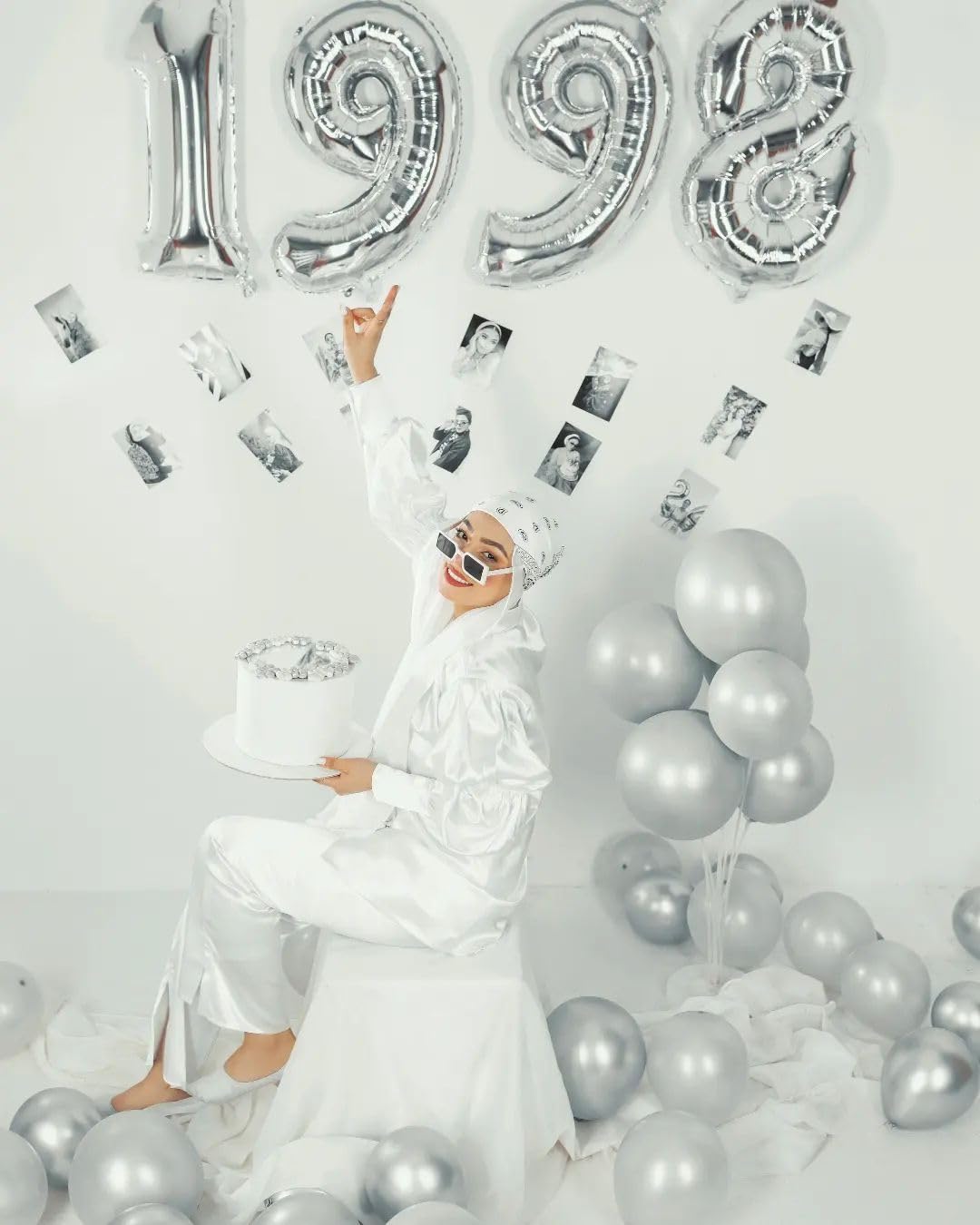 IWERP Silver Number 8 Balloon — 40-Inch Giant 8th Birthday Foil Balloon