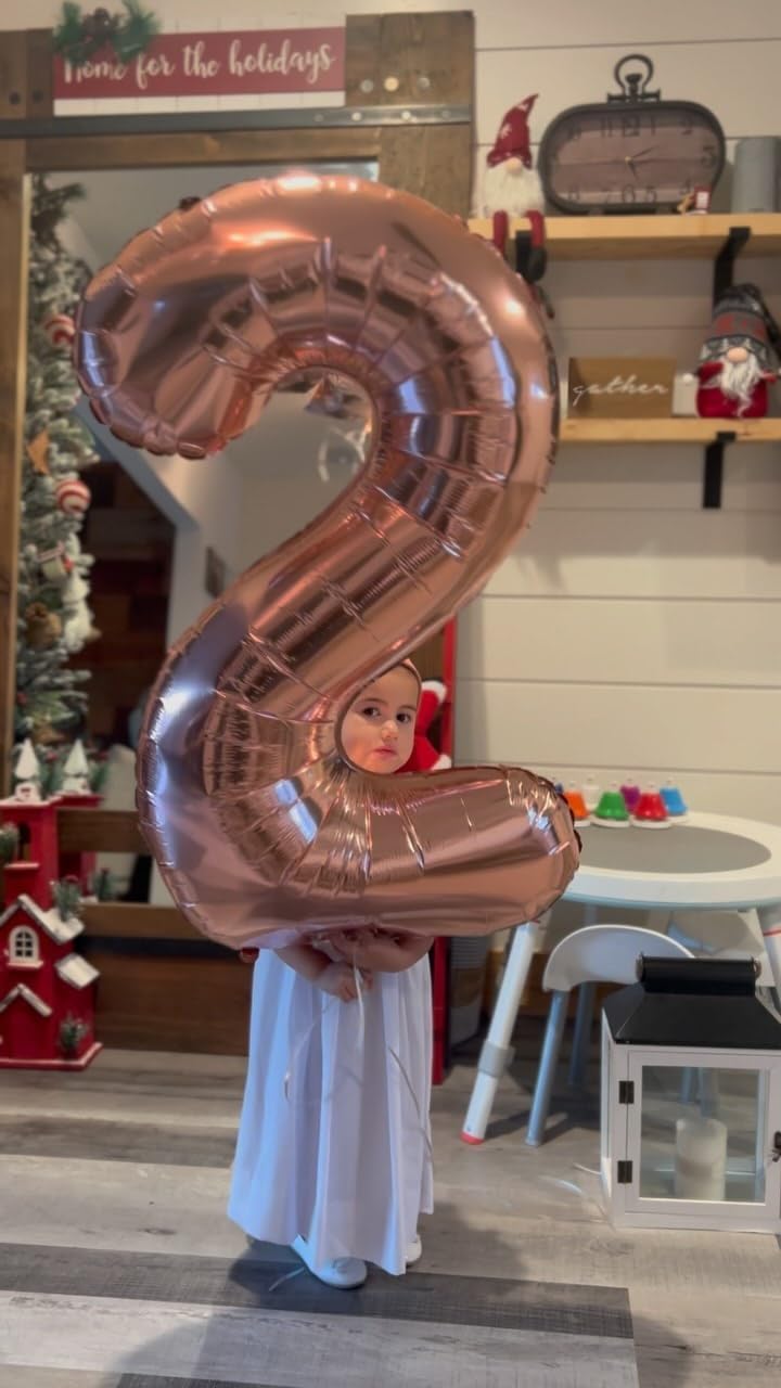 IWERP Rose Gold Number 2 Balloon 40 Inch – 2nd Birthday Decorations