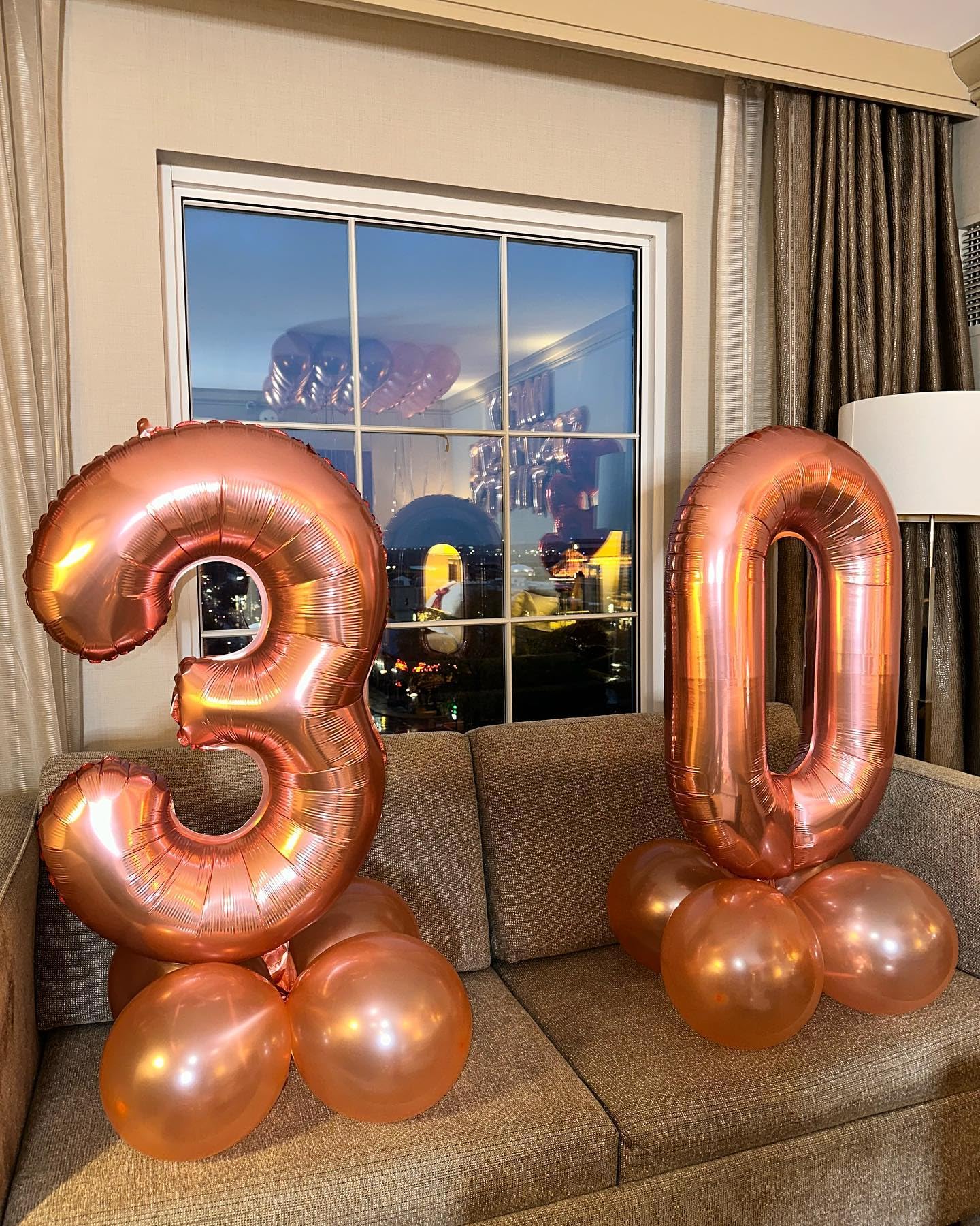 IWERP Rose Gold 30th Birthday Balloon – 40-Inch Number 30