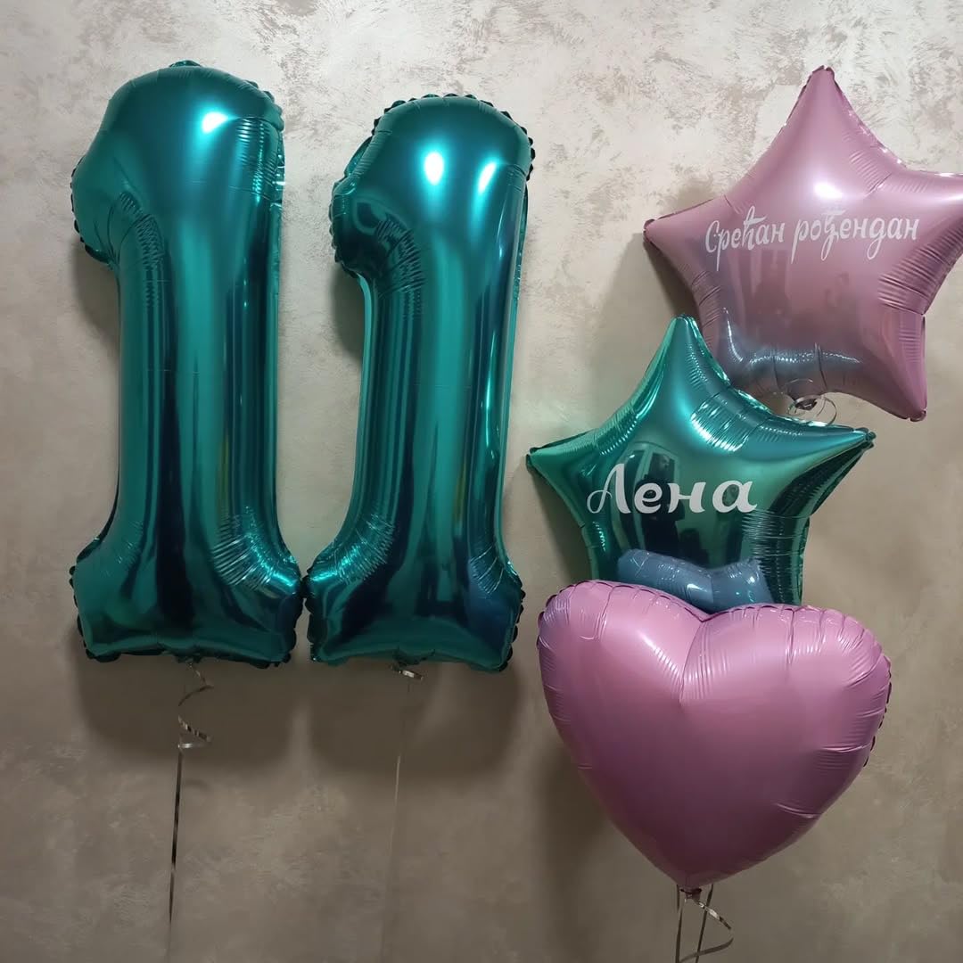IWERP Teal Number 0 Balloon 40 Inch – 10th–60th Birthday Decorations