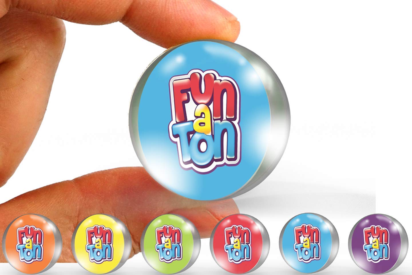 JA-RU Jumbo Jax Set w/Rubber Ball – Rainbow Neon Jacks (24 Jax Set) | Classic Retro Toy
