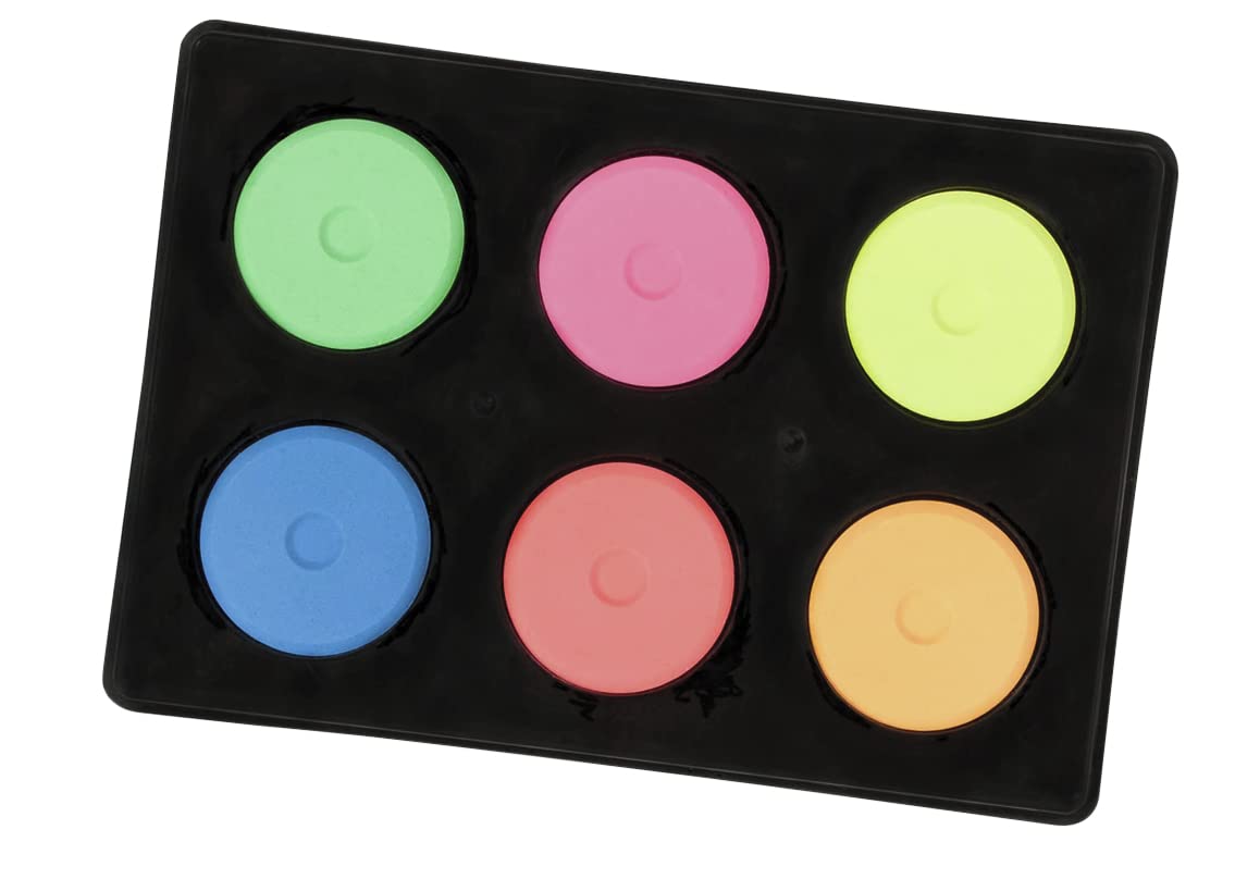 Jack Richeson Mini Tempera Fluorescent 6 Color Set | Non-Toxic, Reusable Tray