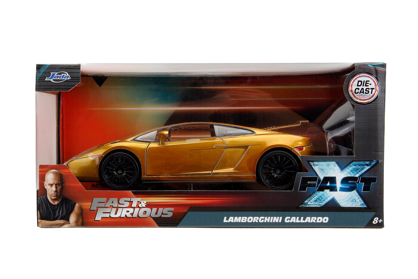 Jada Fast & Furious Gold Lamborghini Gallardo 1:24 Die-Cast Car | Collectible Toy for Kids & Adults