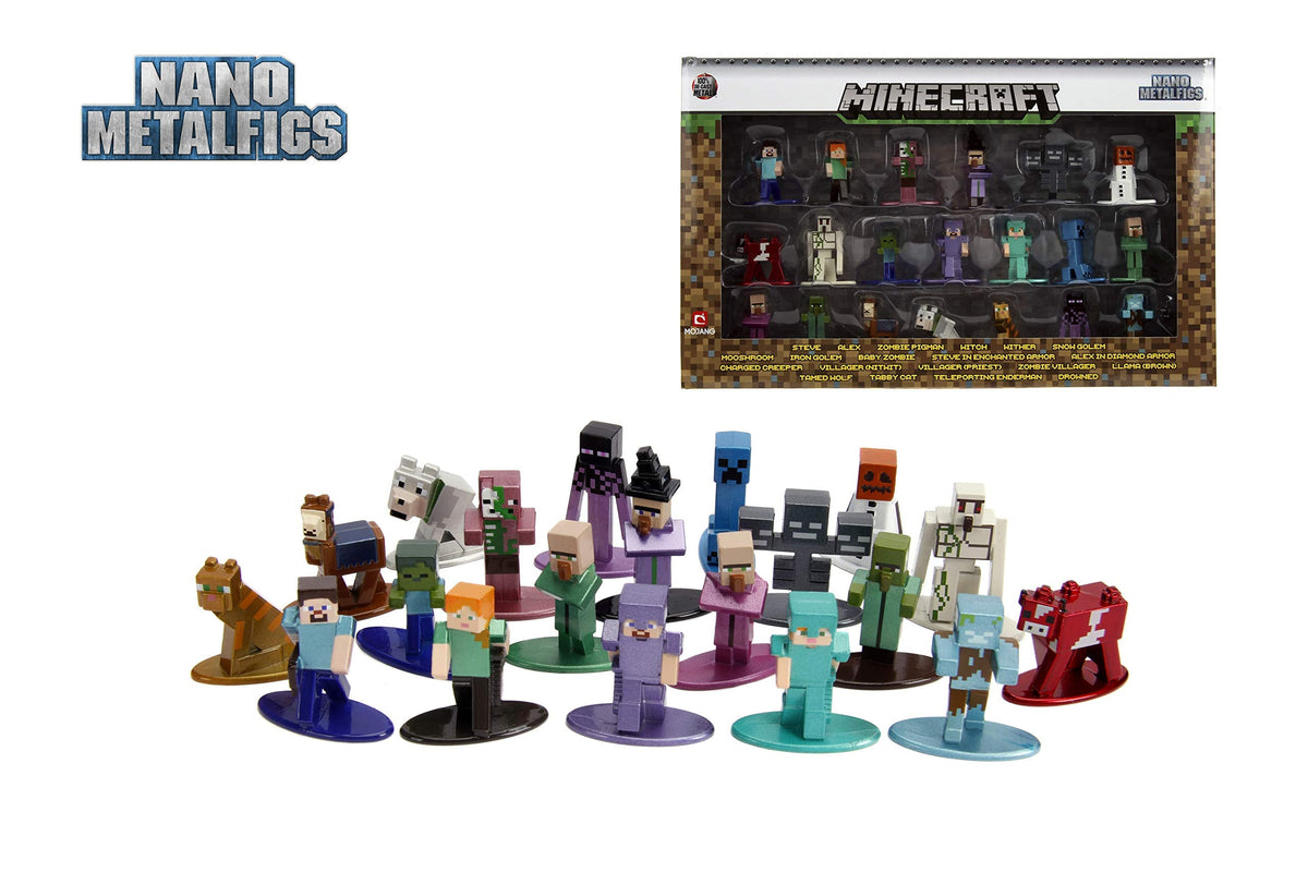 Jada Toys Minecraft Nano Metal Figures 1.65in Die-Cast 20-Pack Wave 2