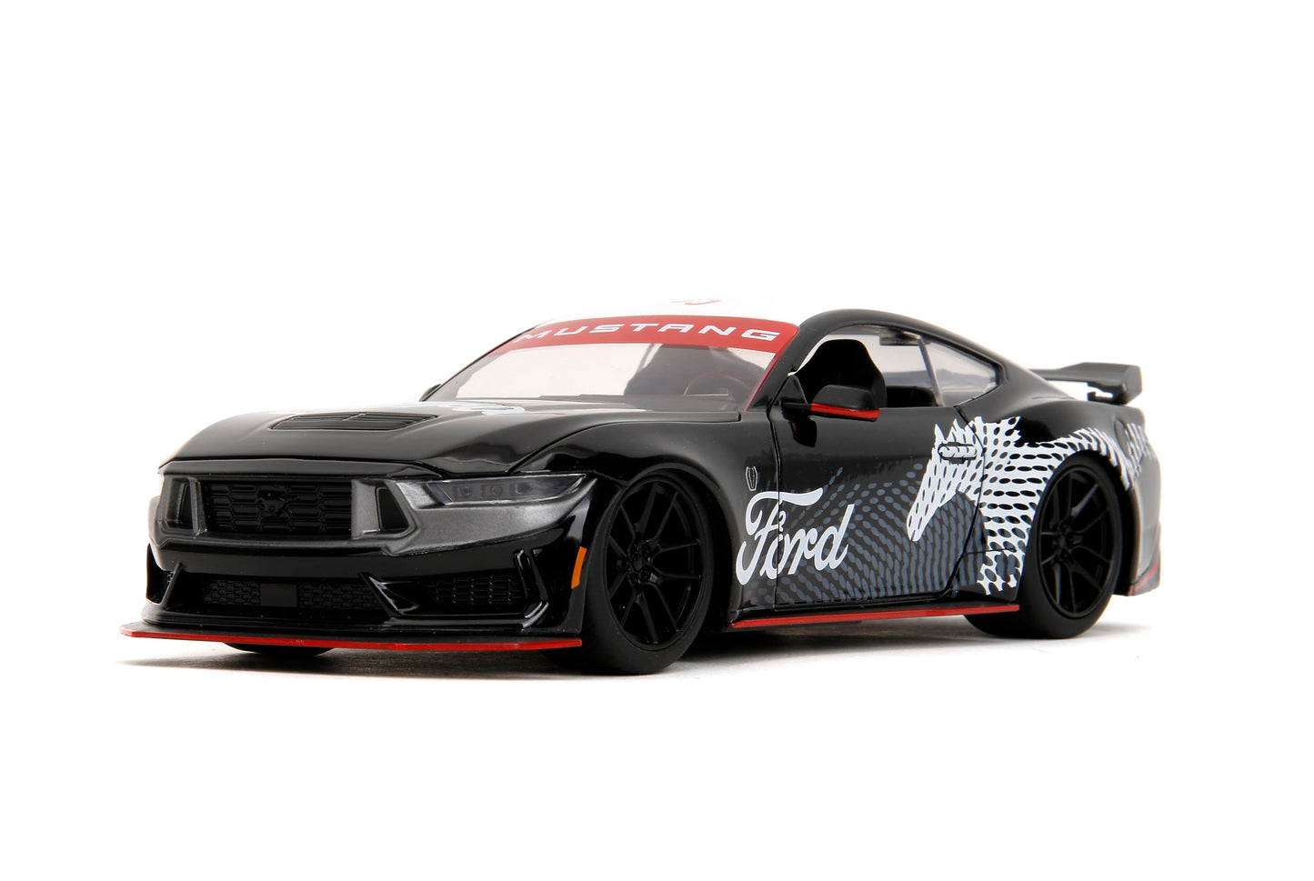 Jada Toys Bigtime Muscle 1:24 Ford Mustang Dark Horse Die-Cast – Opening Doors, Hood & Trunk (Glossy Black)