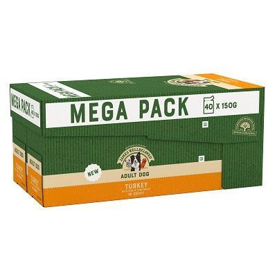 James Wellbeloved Dog Adult Turkey Pouches Mega 40x150g