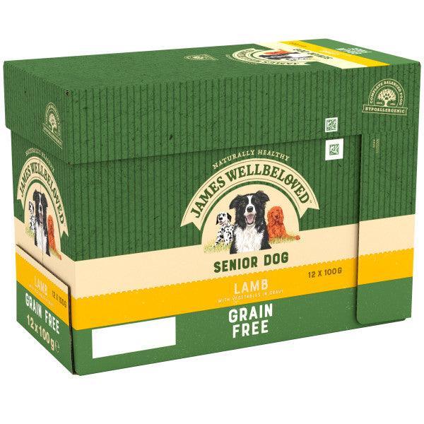 James Wellbeloved Dog Senior Grain Free Lamb Grv Pch 4x12x100g
