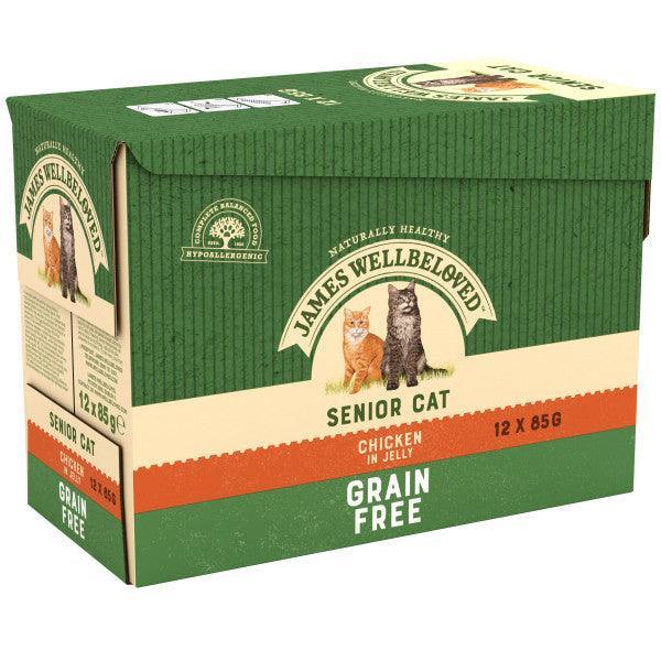 James Wellbeloved Senior Cat Grain Free Chicken in Jelly Pouches 12 x 85g