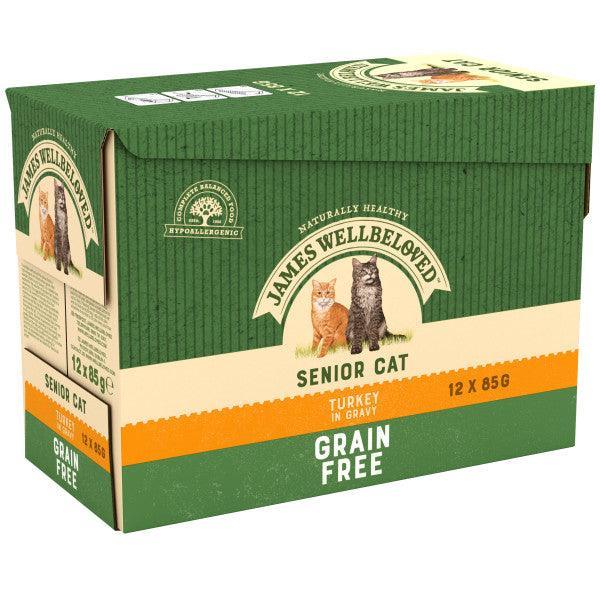 James Wellbeloved Senior Cat Turkey in Gravy Pouches 12 x 85g