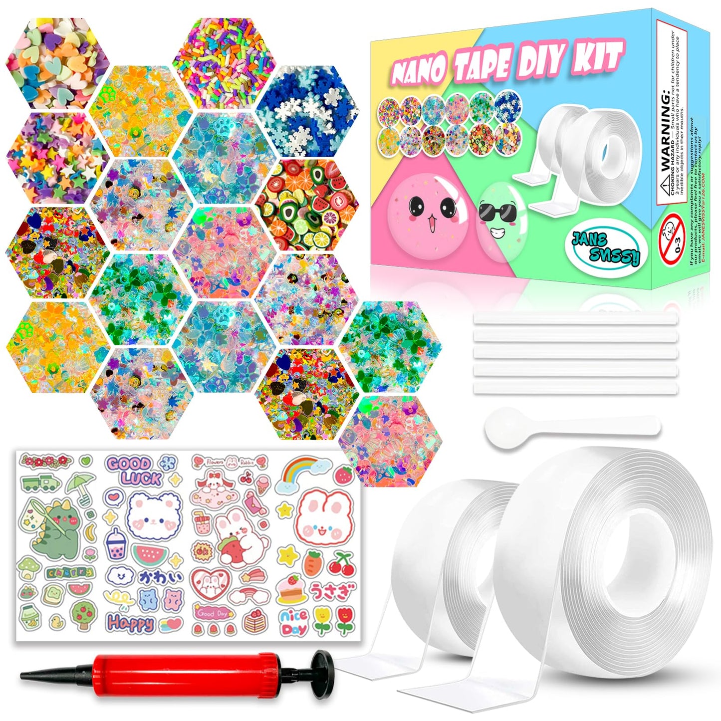 JANESVISSY Nano Tape Bubble Kit – Creative DIY Bubble Craft for Kids 8+, Two Tape Sizes Included