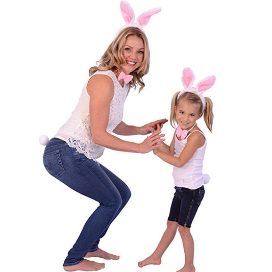 Jashem Plush Bunny Ears Headbands – 6-Piece Set for Easter & Cosplay