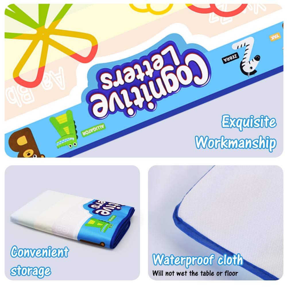 Jasonwell Aqua Water Doodle Mat 40x32 in – Large Mess-Free Water Drawing Art Toy for Kids