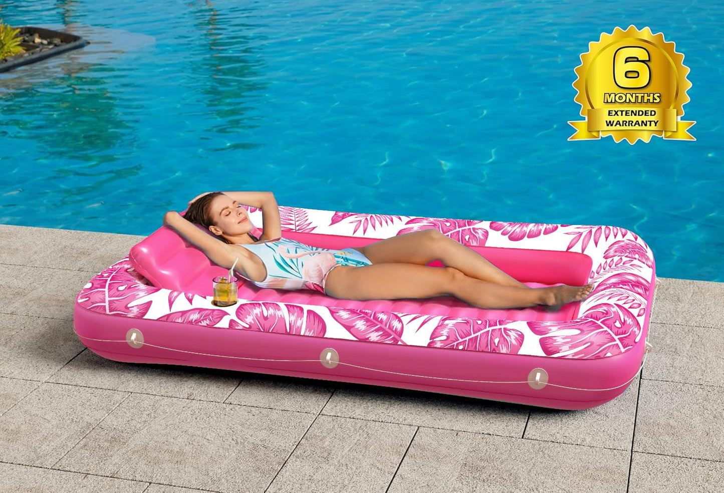 Jasonwell Inflatable Tanning Pool Lounger – 4 in 1 Sun Tan Tub for Pool, Beach & Lake