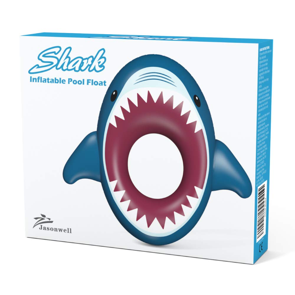 Jasonwell Giant Shark Pool Float – Inflatable Ride-On for Kids & Adults