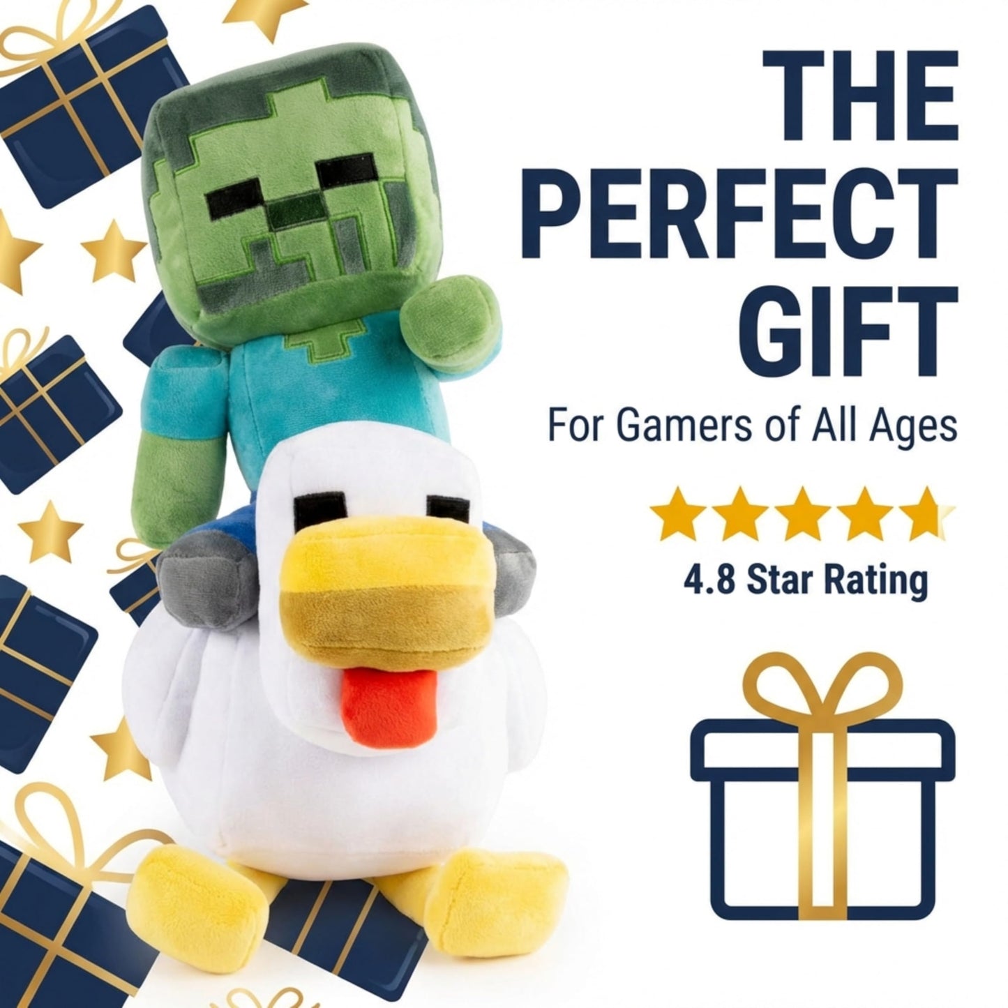 Jay Franco Minecraft Plush Pillow Buddy – 20in Zombie-Chicken Jockey