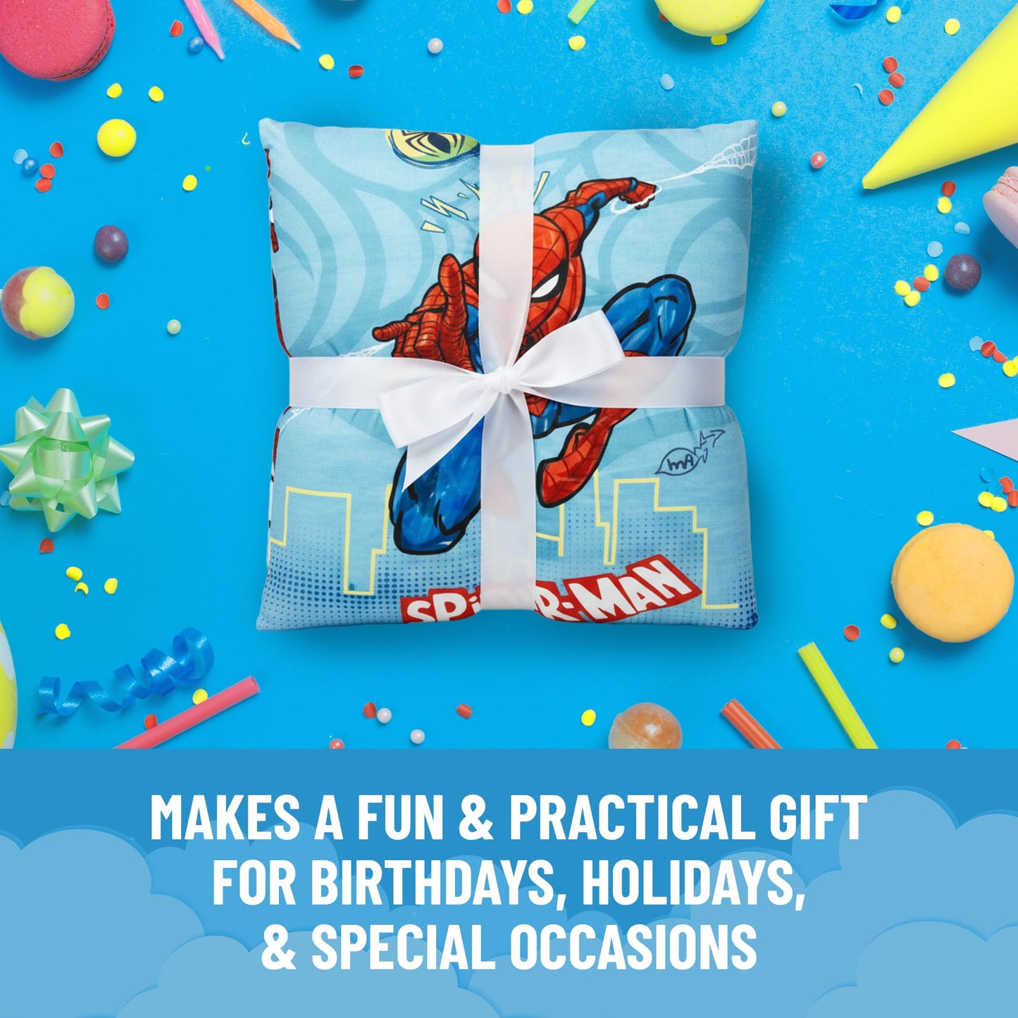 Jay Franco Spiderman Slumber Bag & Pillow Set — 54x27 in Indoor Sleepover Kit