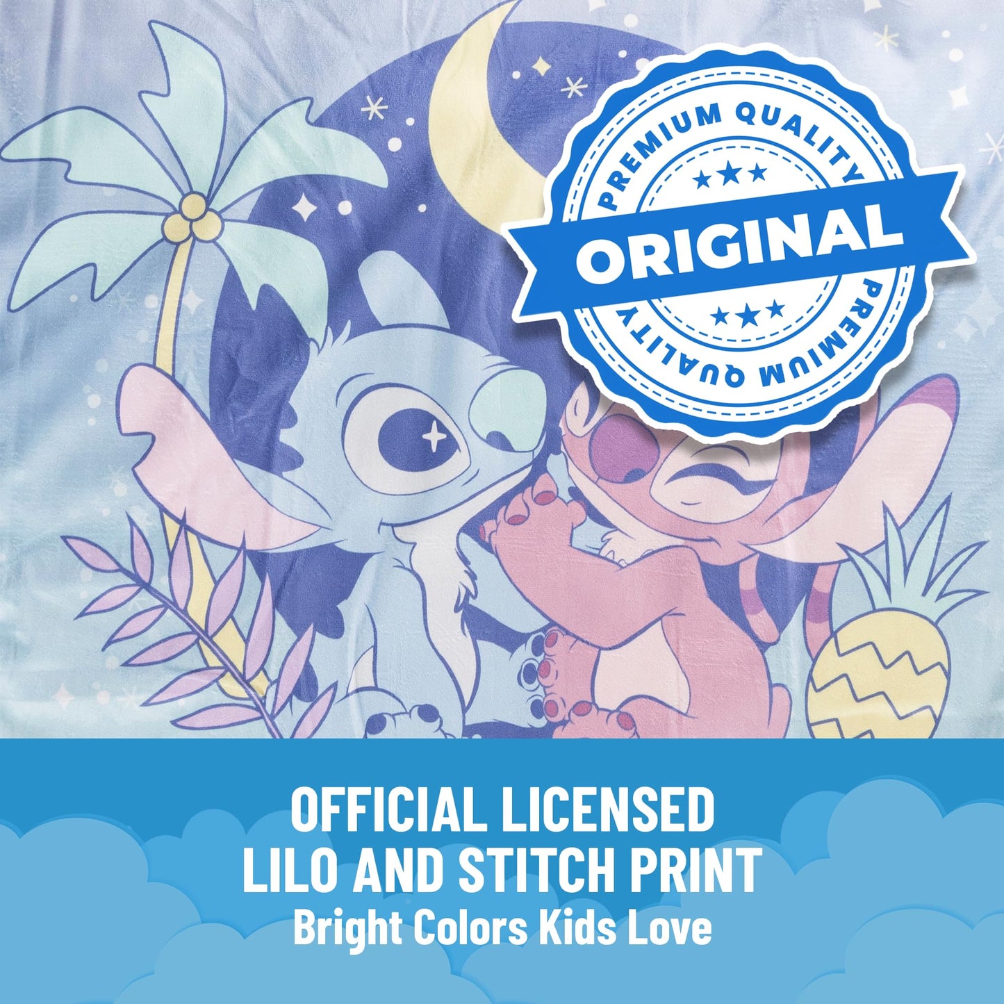 Jay Franco Lilo & Stitch Slumber Bag & Pillow — 54x27in Indoor Sleepovers