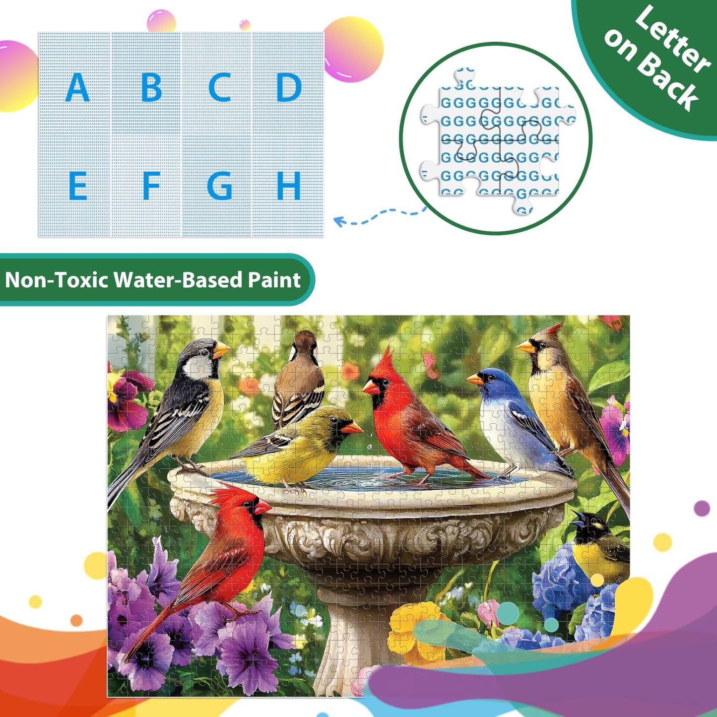 Jeacirio 500 Piece Birds Puzzle for Adults – Recycled Cardboard, 20.5 x 15 in