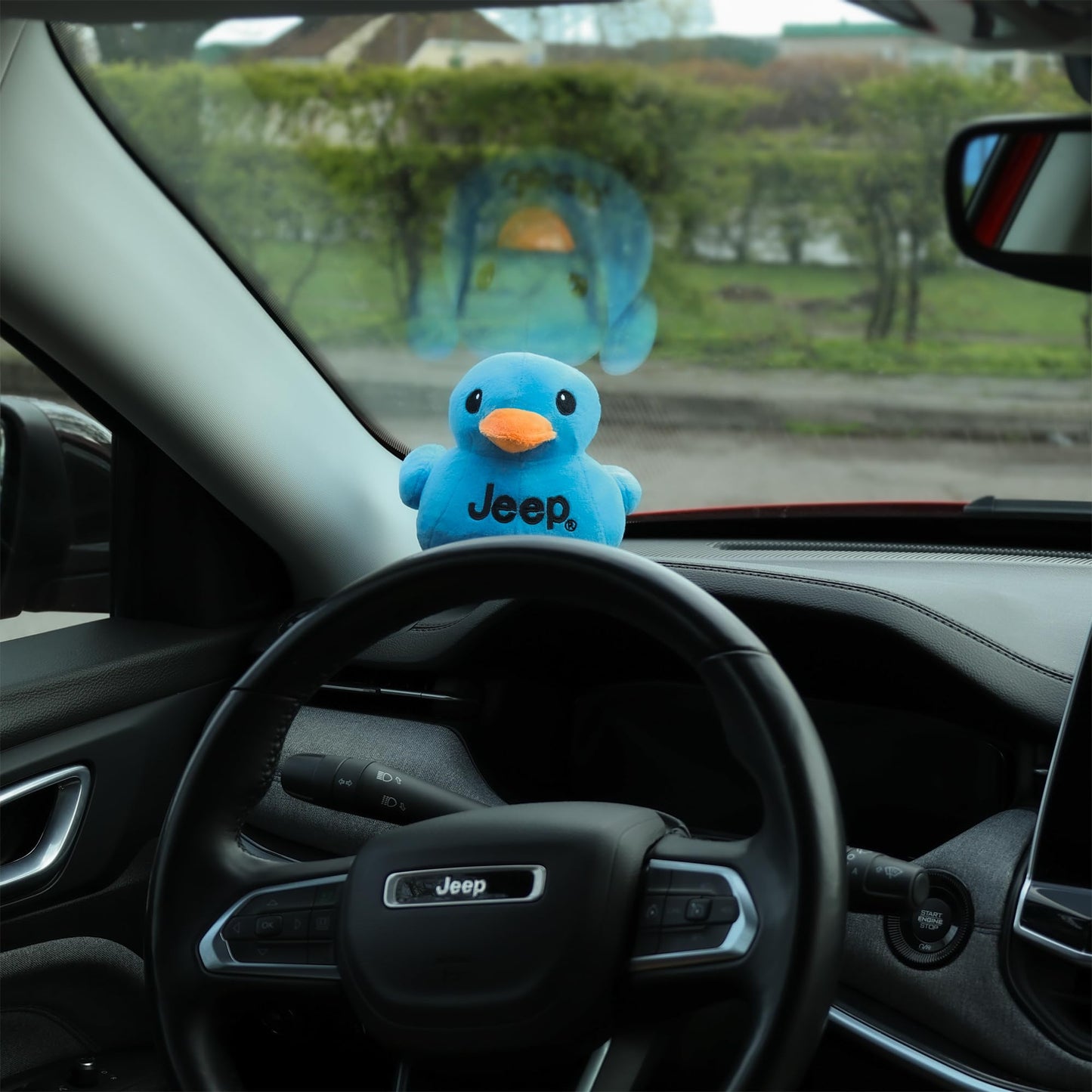 Jeep Text Logo Plush Duck Blue - Licensed Jeep Stuffed Animal by Detroit Shirt Company