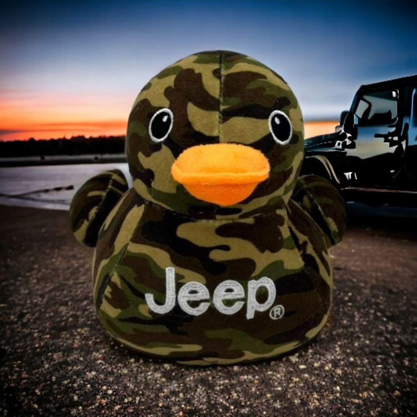 Jeep Text Logo Duck Plush - 7-inch Camo Stuffed Animal | You've Been Ducked