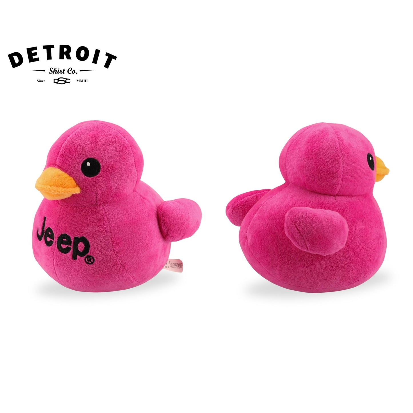 Jeep Text Logo Plush Duck Pink – Licensed Jeep Collectible by Detroit Shirt Company