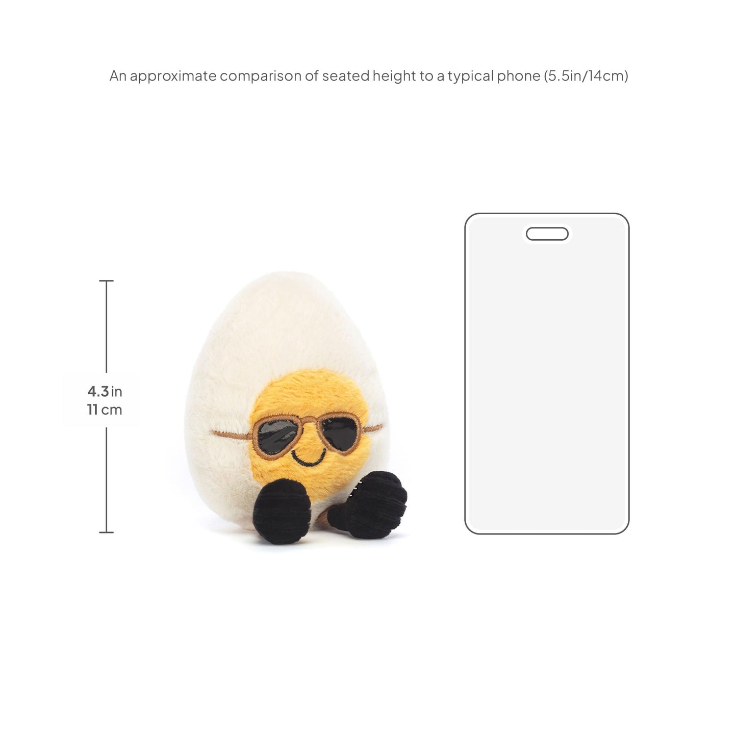 Jellycat Amuseables Boiled Egg Chic Plush Toy – Small 5.5 in | Food Plush Gift Idea