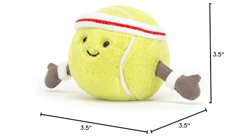 Jellycat Amuseables Tennis Ball Plush Toy, 3.5 in – Yellow Velvet Fur