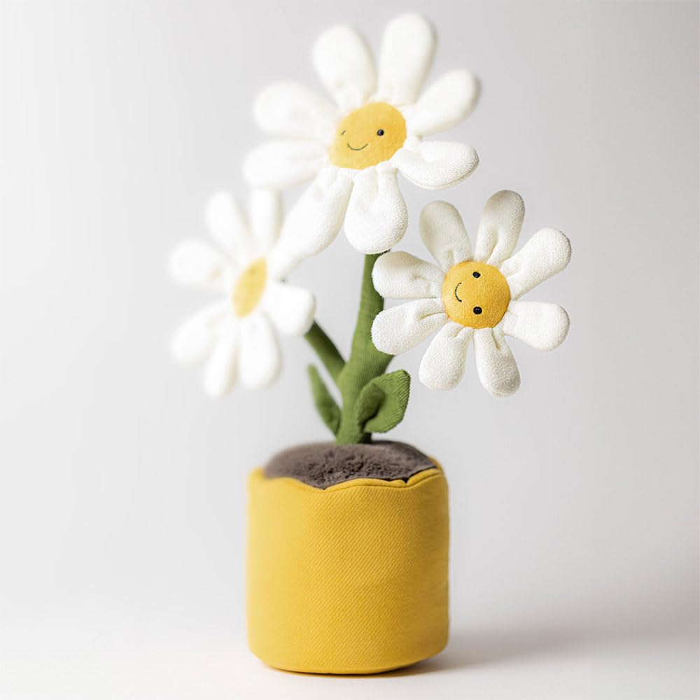 Jellycat Amuseables Daisy Pot Plush – 13-Inch Flower Plant Toy for Nursery Decor & Gift