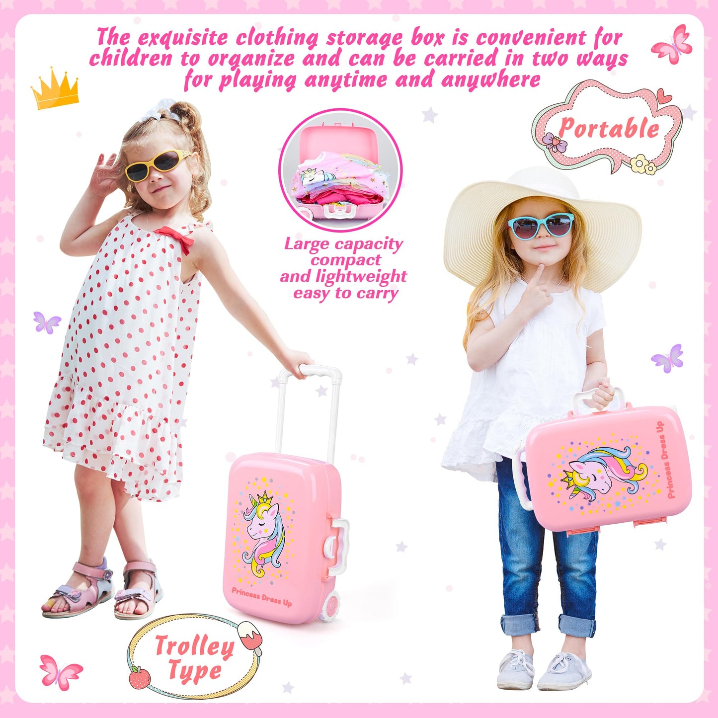 JEMSHE 15-Piece Princess Dress Up Set for Girls (Ages 3–8) | Magical Role-Play Costumes