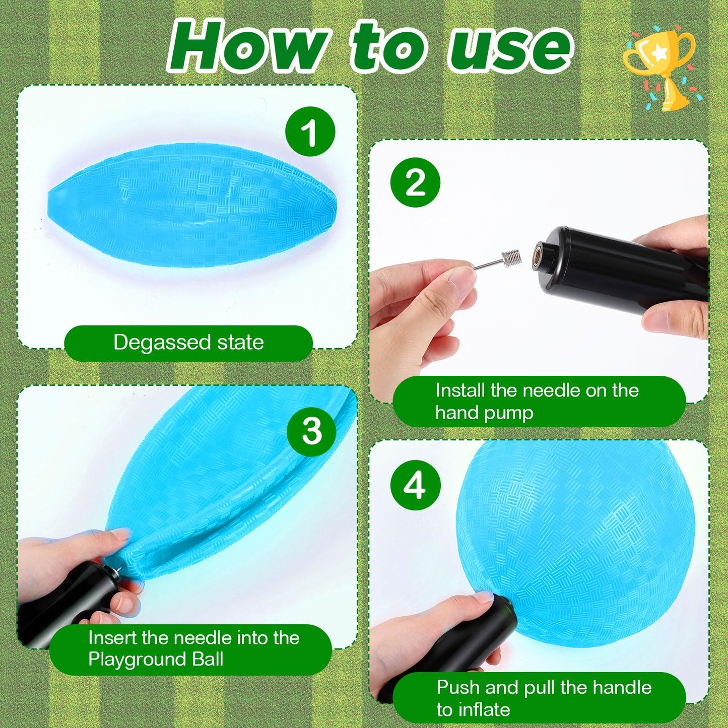 Jenaai 18-Piece Kickball Set | 10-Inch Playground Ball, Bases, Pump, Scoreboard & Cones