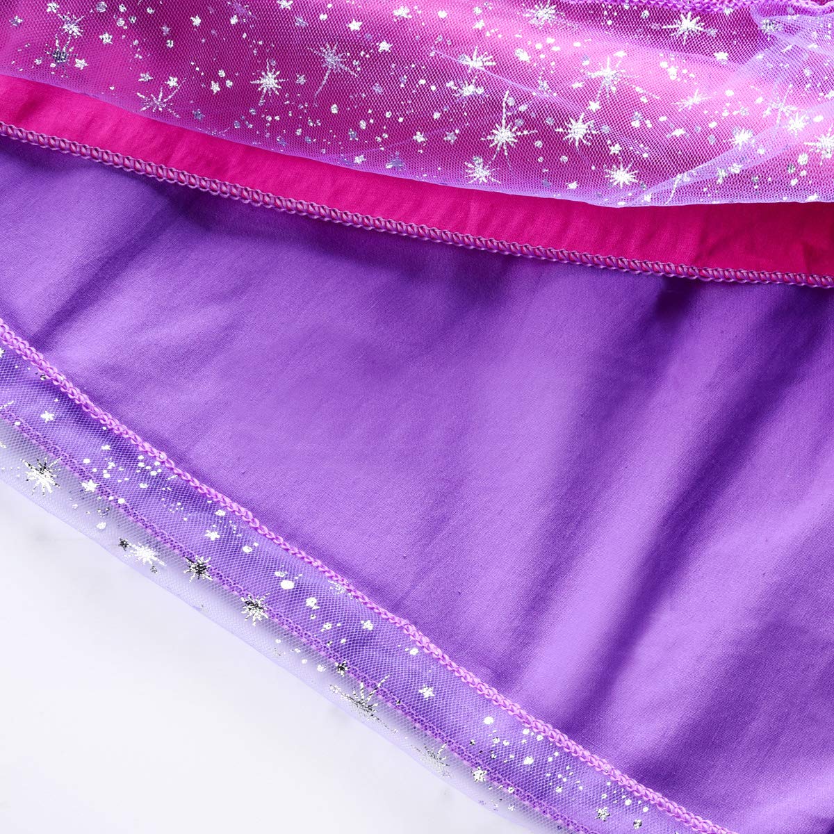 JerrisApparel Girl Princess Costume Dress (4T, Purple) – With Accessories
