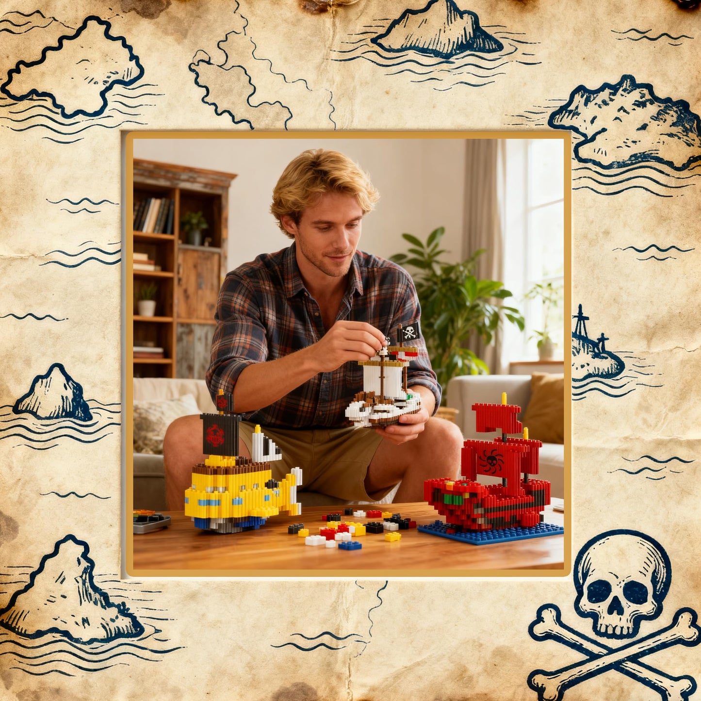 JESGO 5 Mini Pirate Ship Building Blocks | Collectible Ship Sets for Teens 14+