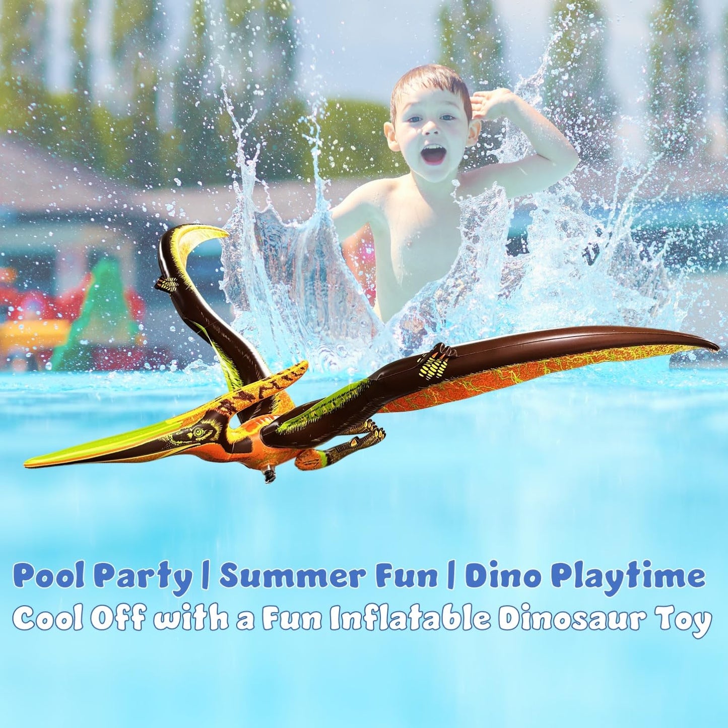 Jet Creations DI-PTE Dinosaur Pteranodon Inflatable – 57-inch Wingspan for Pool Parties & Birthday Decor