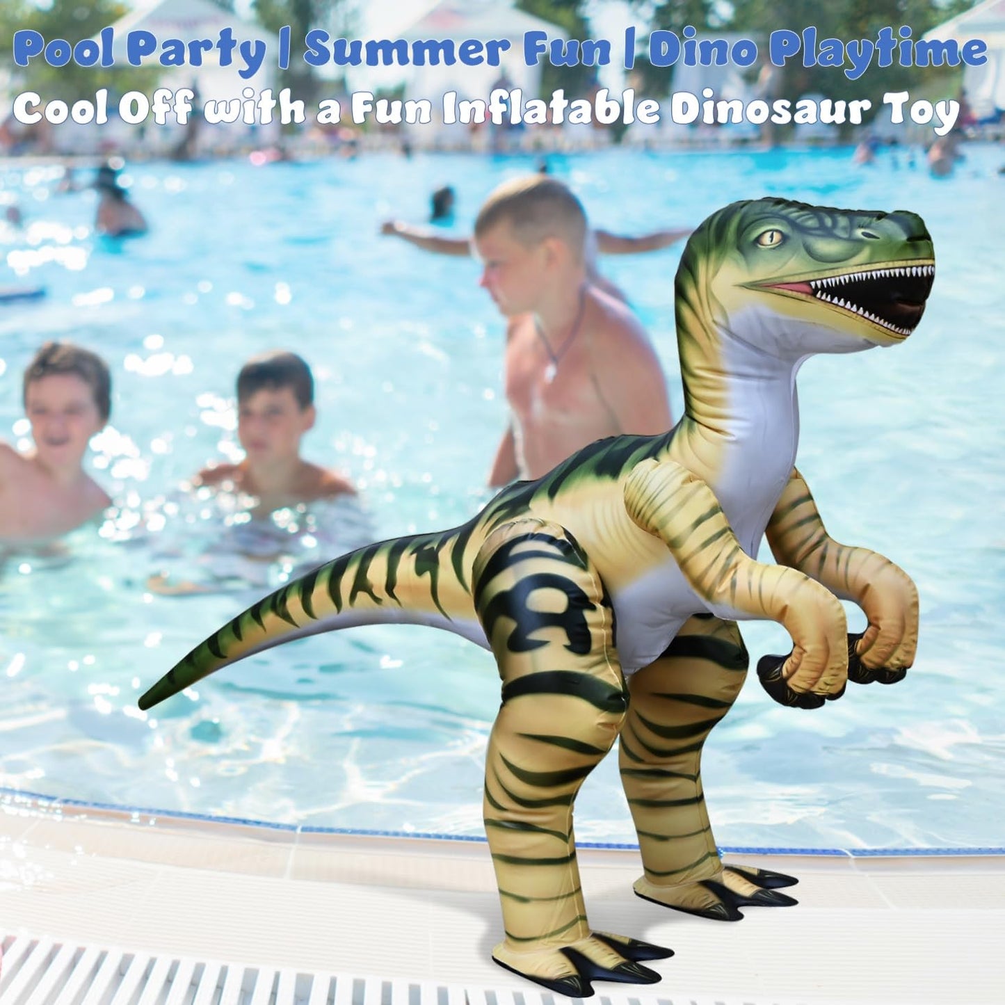 Jet Creations Large Velociraptor Inflatable — 51-Inch Durable & Lifelike Dinosaur