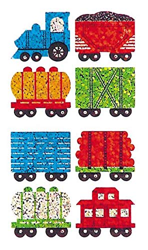 Bulk Roll Prismatic Stickers – Mini Train Cars (50 Repeats) by Jillson Roberts