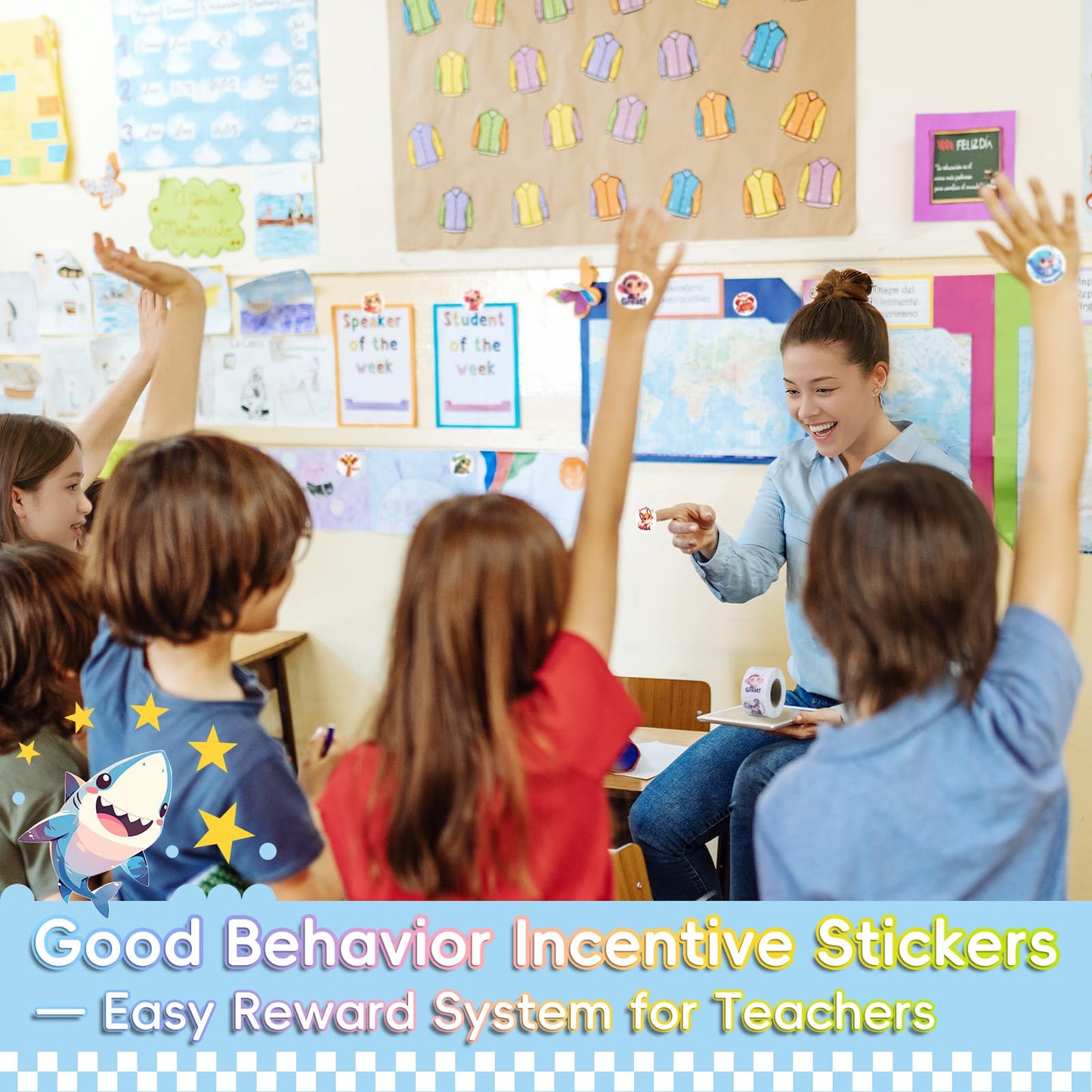 JIXZEN 1.5 Inch Animal Stickers – 3 Rolls, 1500 pcs, 24 Designs (Farm/Ocean/Wild) for Potty Training & Classroom Rewards