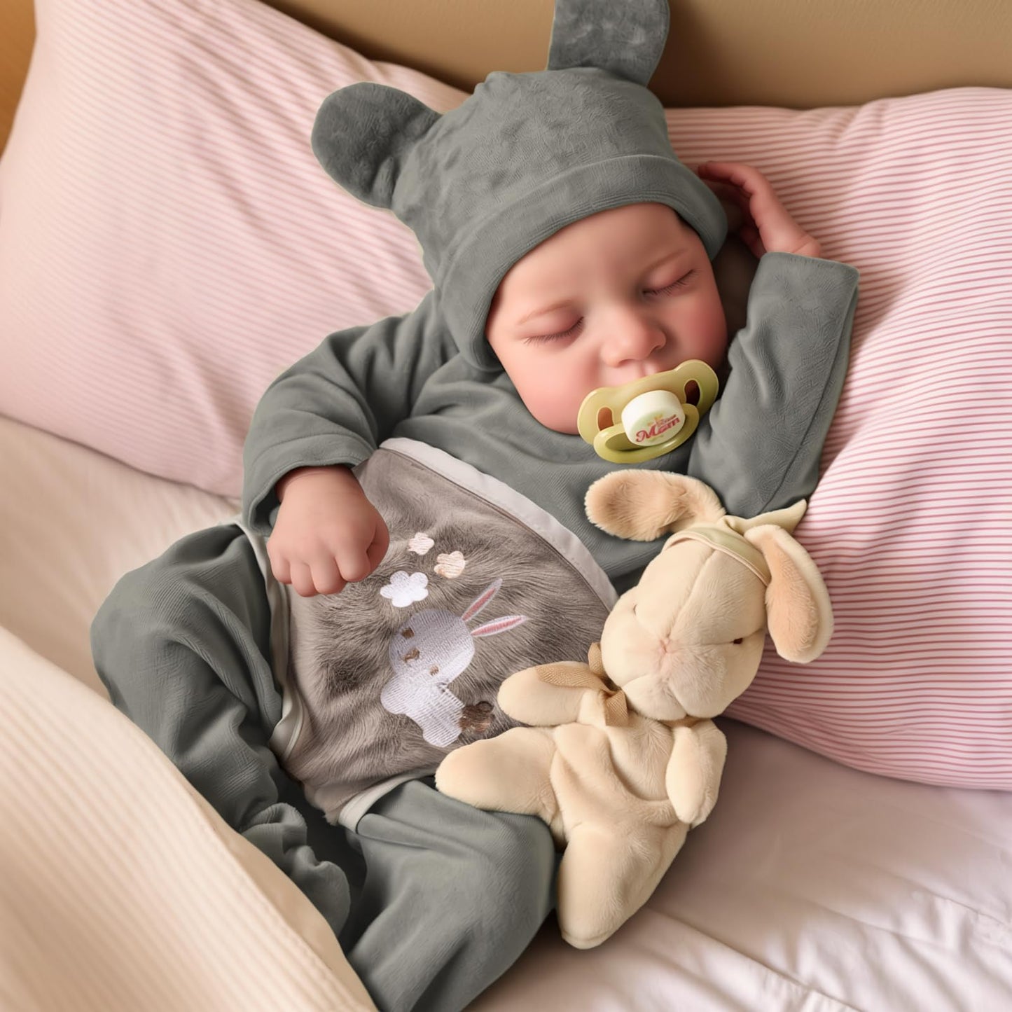 JIZHI Lifelike Reborn Boy Doll — 17-Inch Soft Body Realistic Newborn with Accessories