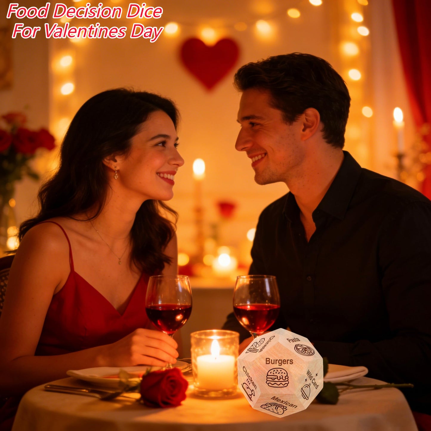 JLBLNHW Valentines Day Food Dice – 12 Dinner Options for Date Night & Couples Gifts