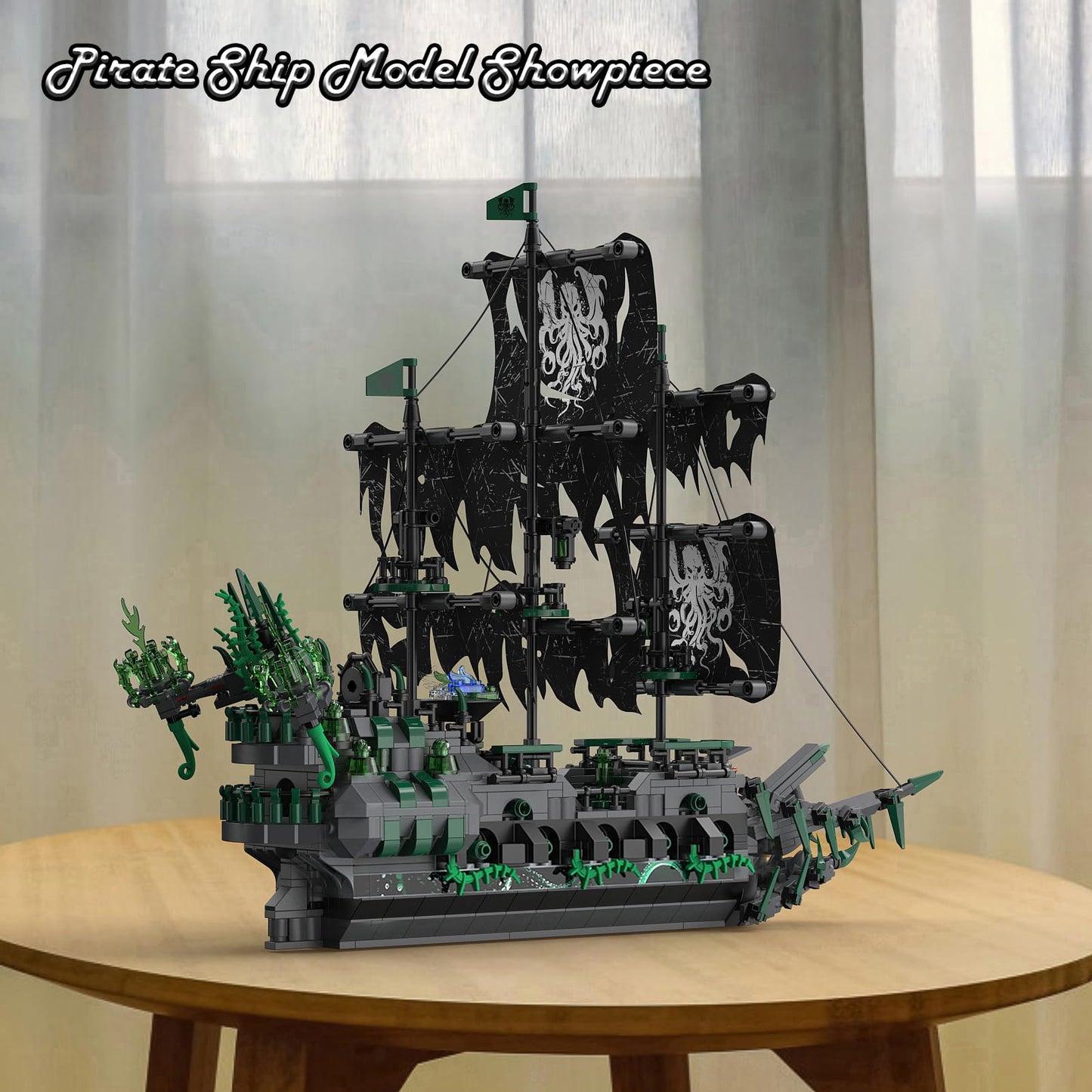 JMBricklayer Pirate Ship Building Toys with Lights – Ghost Ship Flying Dutchman Model (40001) | 1100 PCS