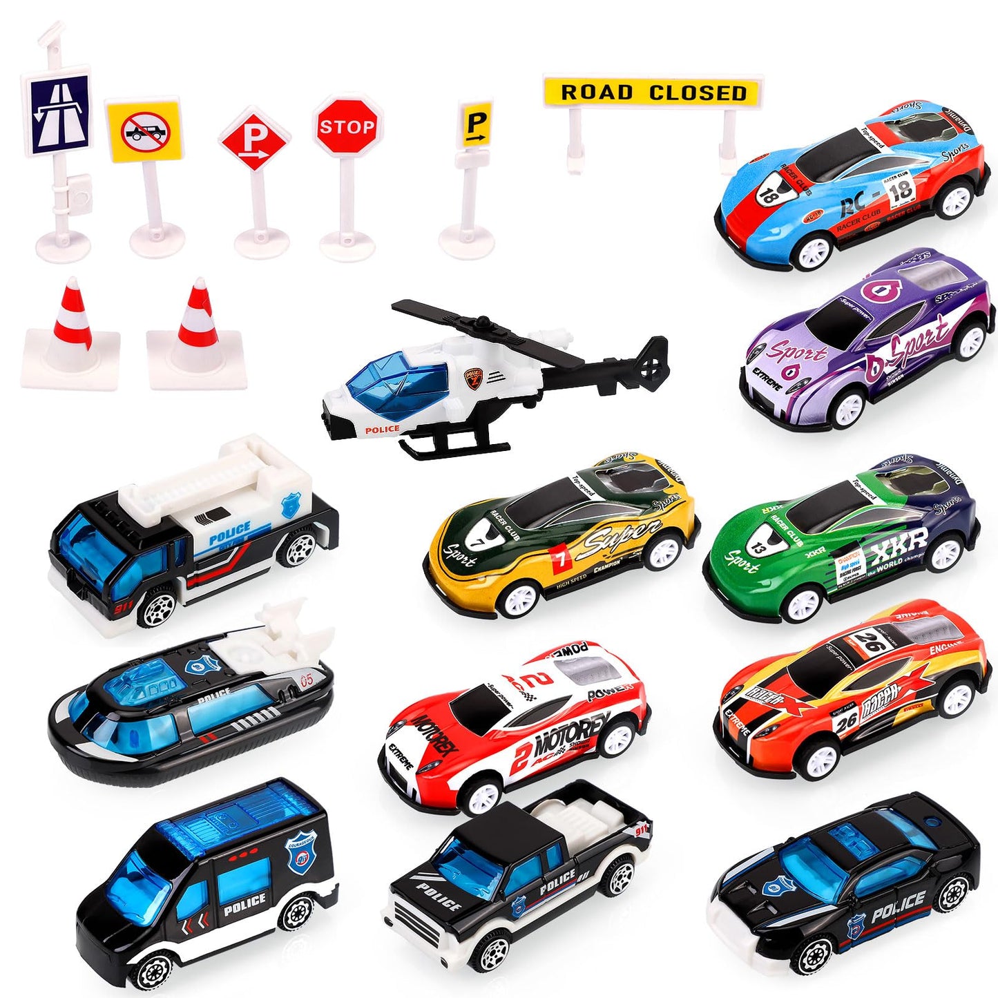 JODUDLR Toddler Car Carrier Truck Toys – 12 Die-Cast Vehicles Set for Ages 3-7