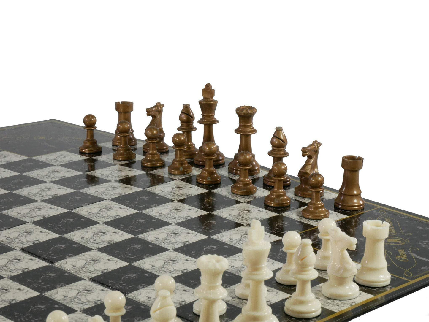John N. Hansen Chess 4 - Four-Player Chess Set on a 20x20 Board | Gold/Black/Silver/Ivory