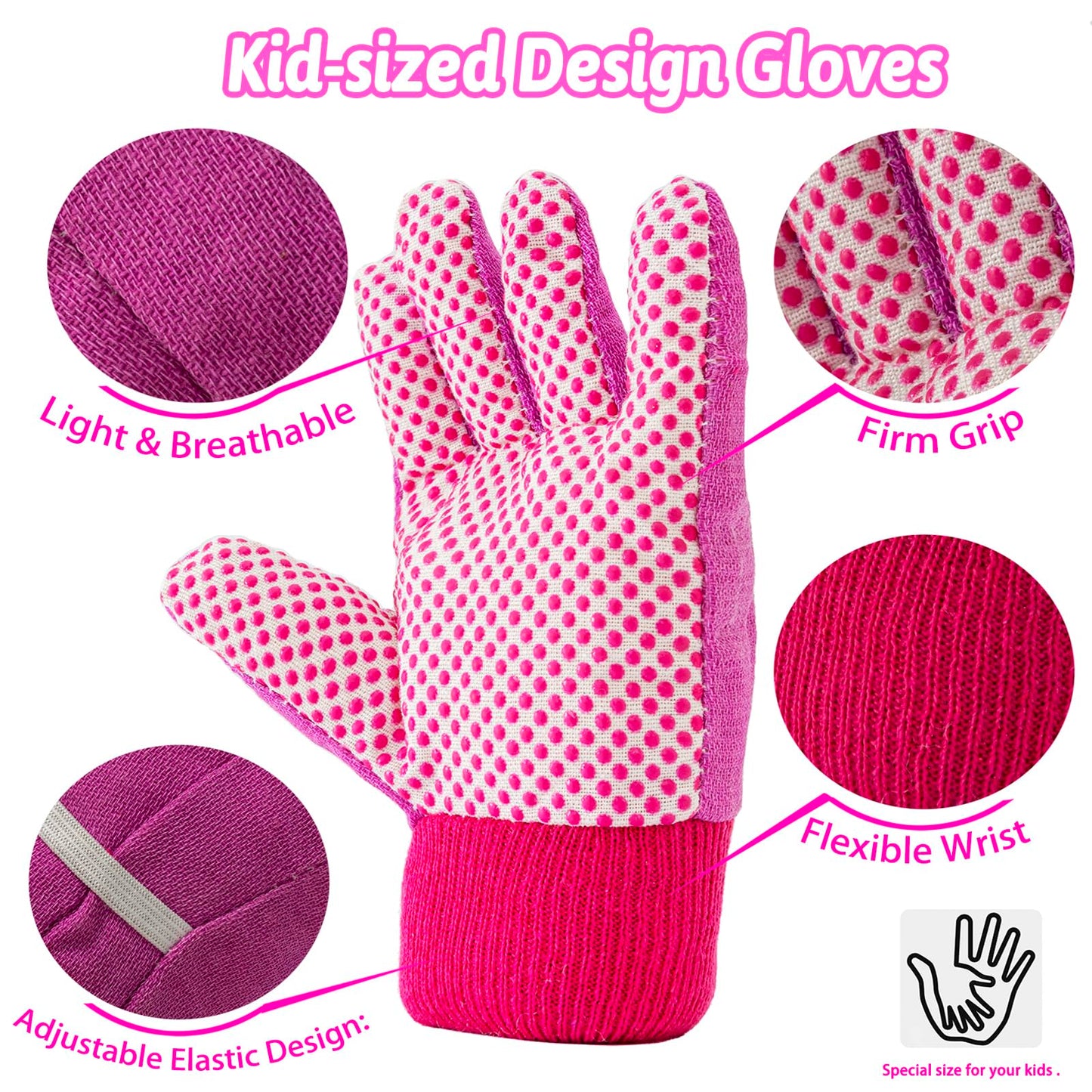 JOI MEW Kids Pink Gardening Tools Set – Safe Outdoor Toy