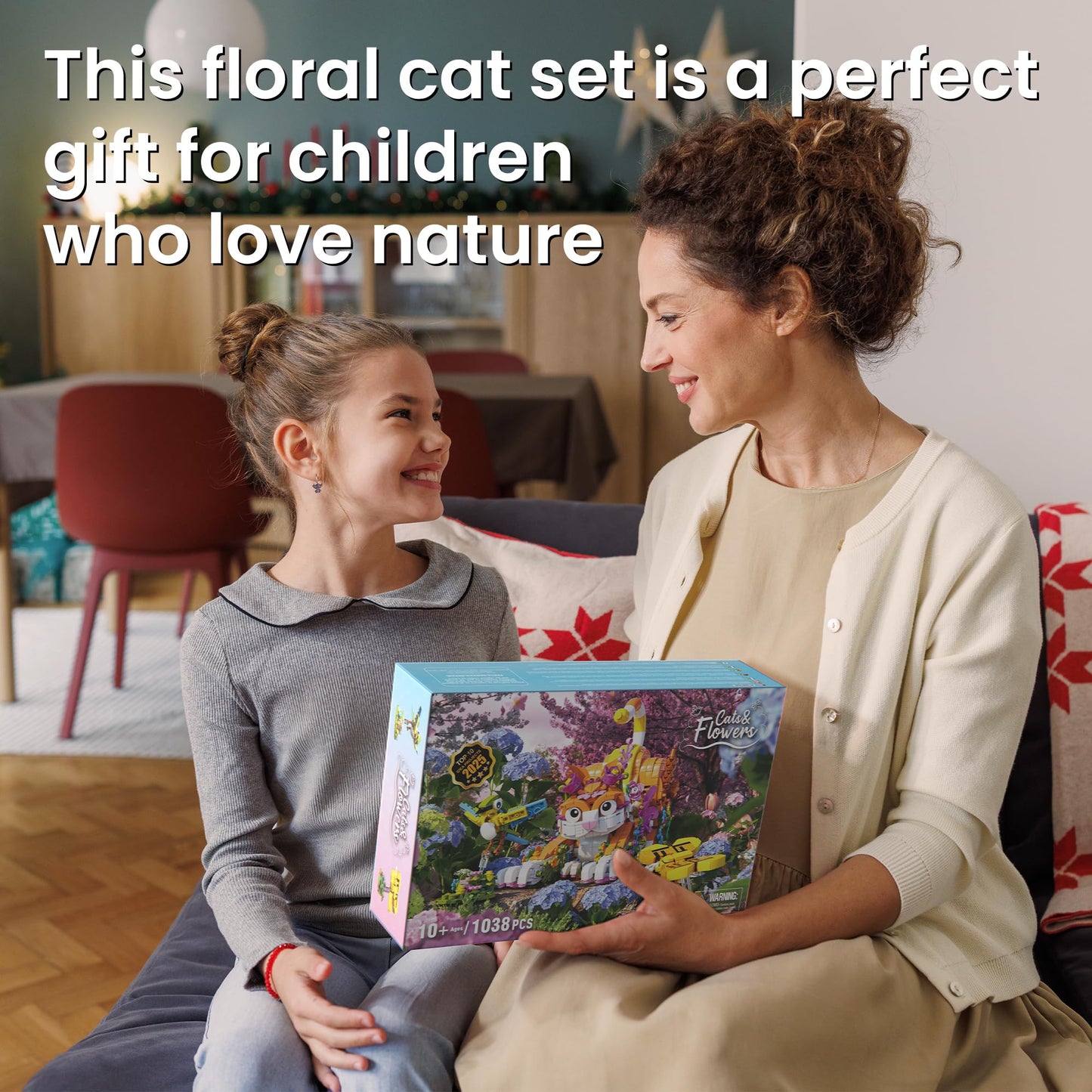 JOJO&Peach Cat and Flower Building Toy Set – 1038-Piece 3-in-1 Animals for Girls, Teens & Adults