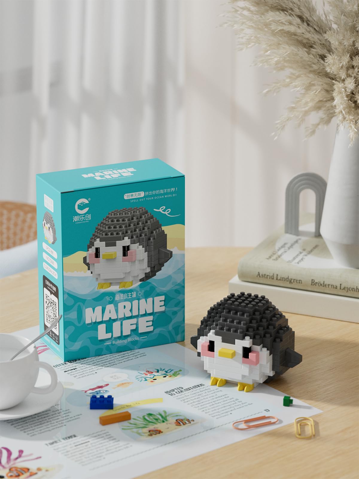 Jollcnoia Penguins Sea Life Blocks - Cute Marine Creature Mini Build Toys