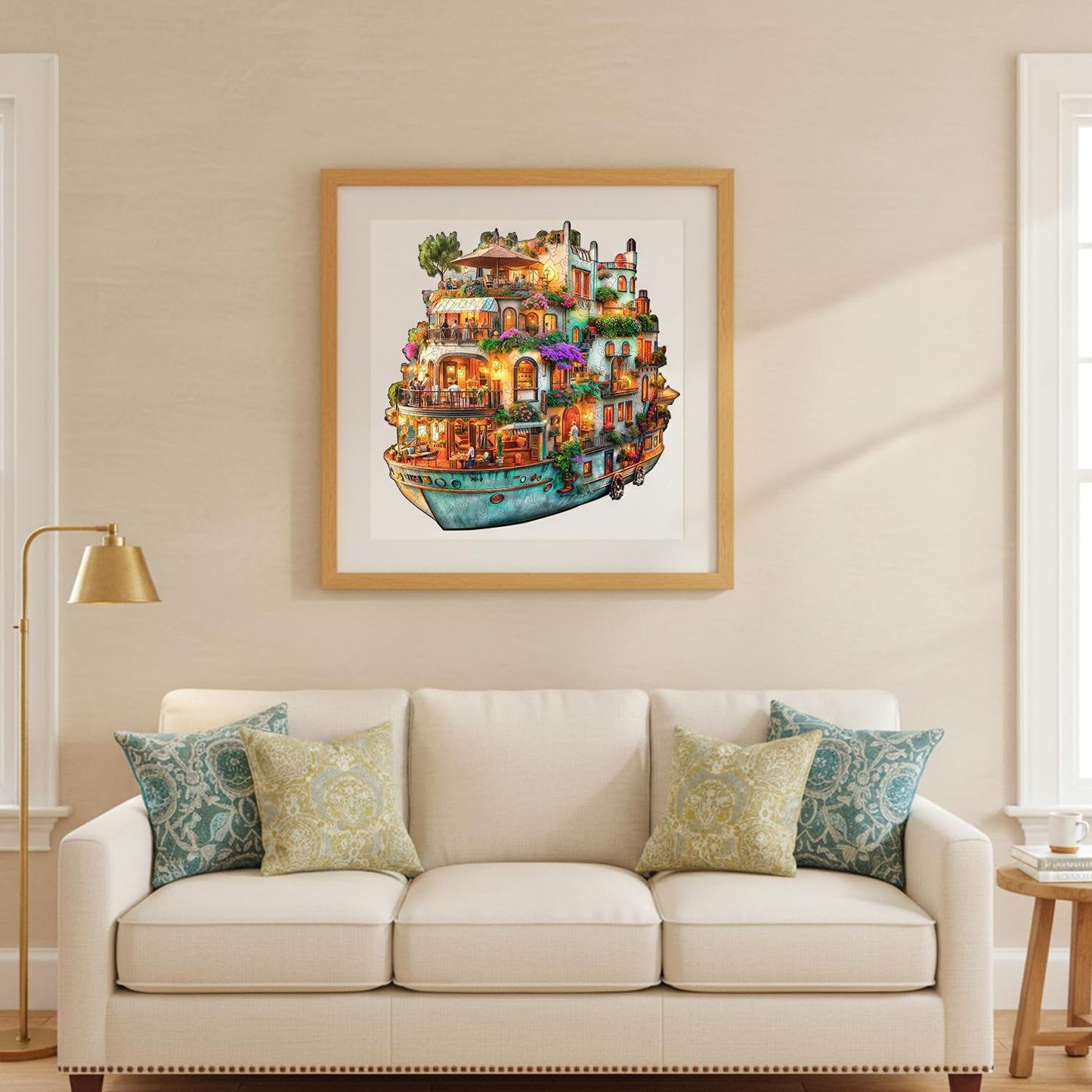 Jollitot Voyage Garden Ship Puzzles – 260-Piece Wooden Jigsaw for Adults, Unique Animal Shapes