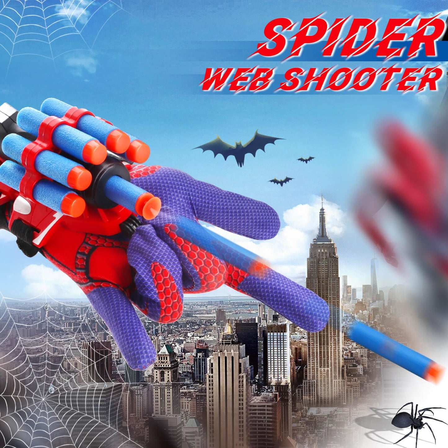 JONEG Web Shooters 2-Pack – Spider Glove Launcher Toy for Kids