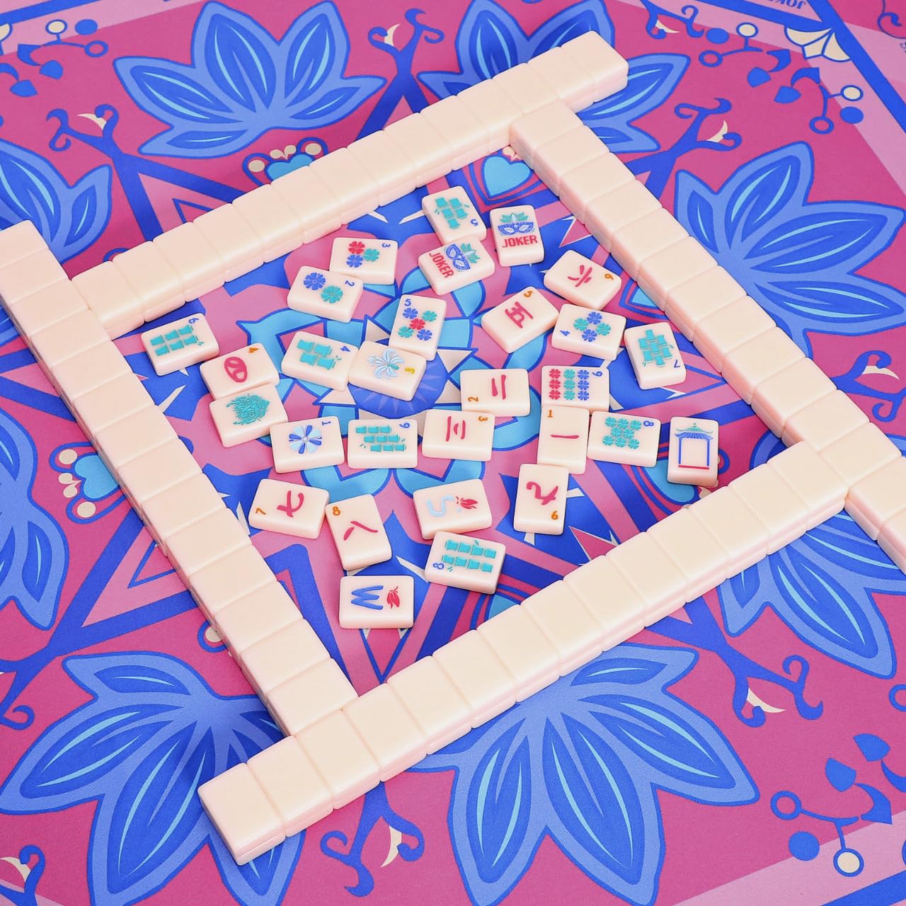 Jongyance American Mahjong Tile Set with Carrying Bag and Accessories – 160 Engraved Acrylic Tiles for Beginners