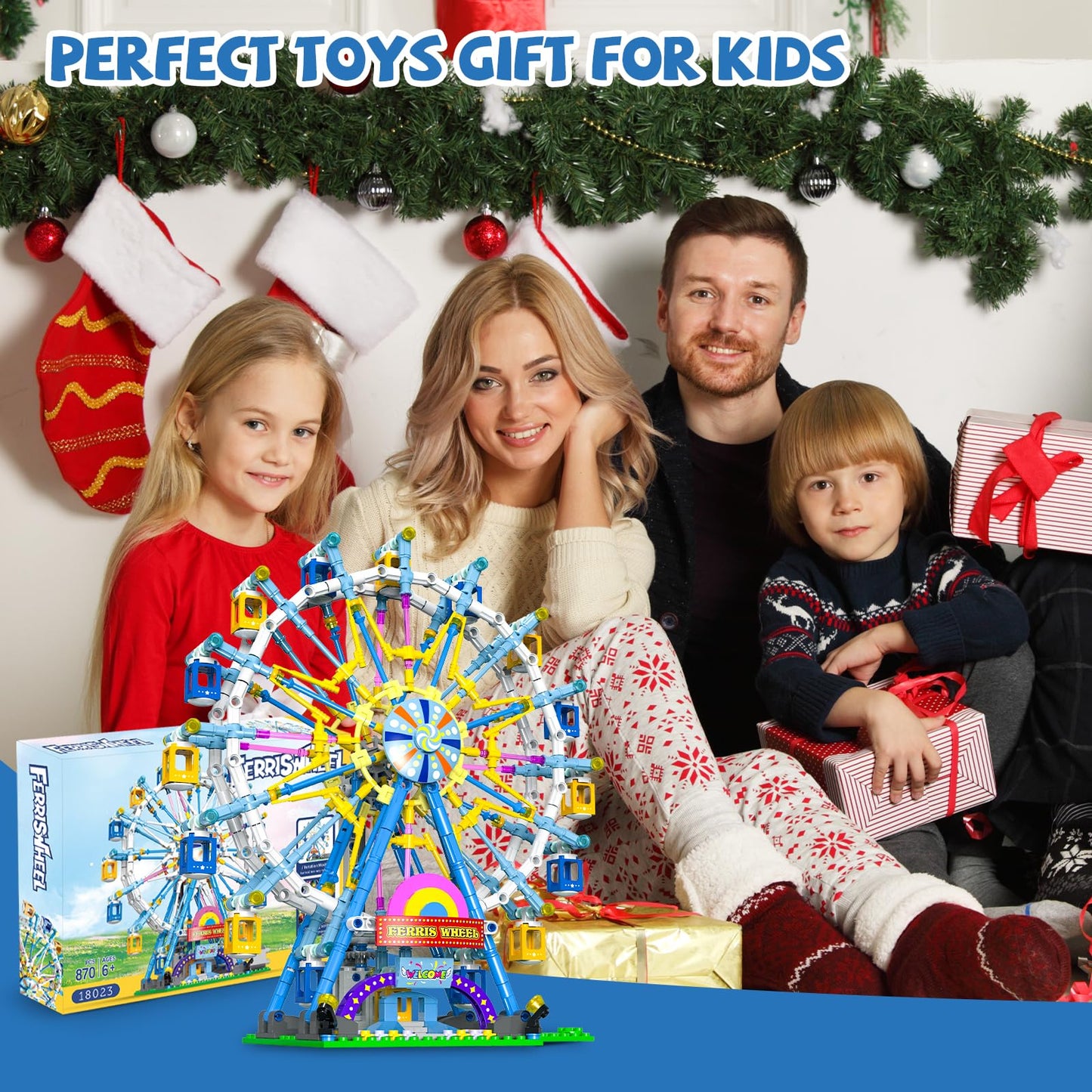 Joniuuca 813-Piece Ferris Wheel Building Set with Lights and Motors | STEM Toy for Ages 8-12