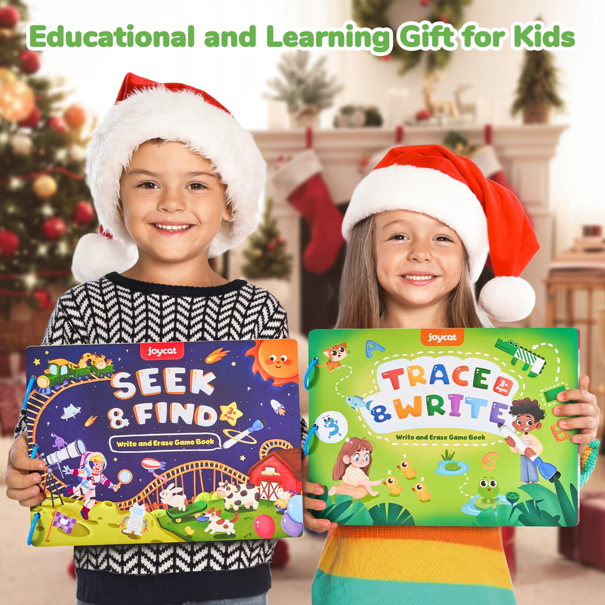 JoyCat Preschool Learning Activities Set (2-Pack) — Handwriting Practice & Seek & Find
