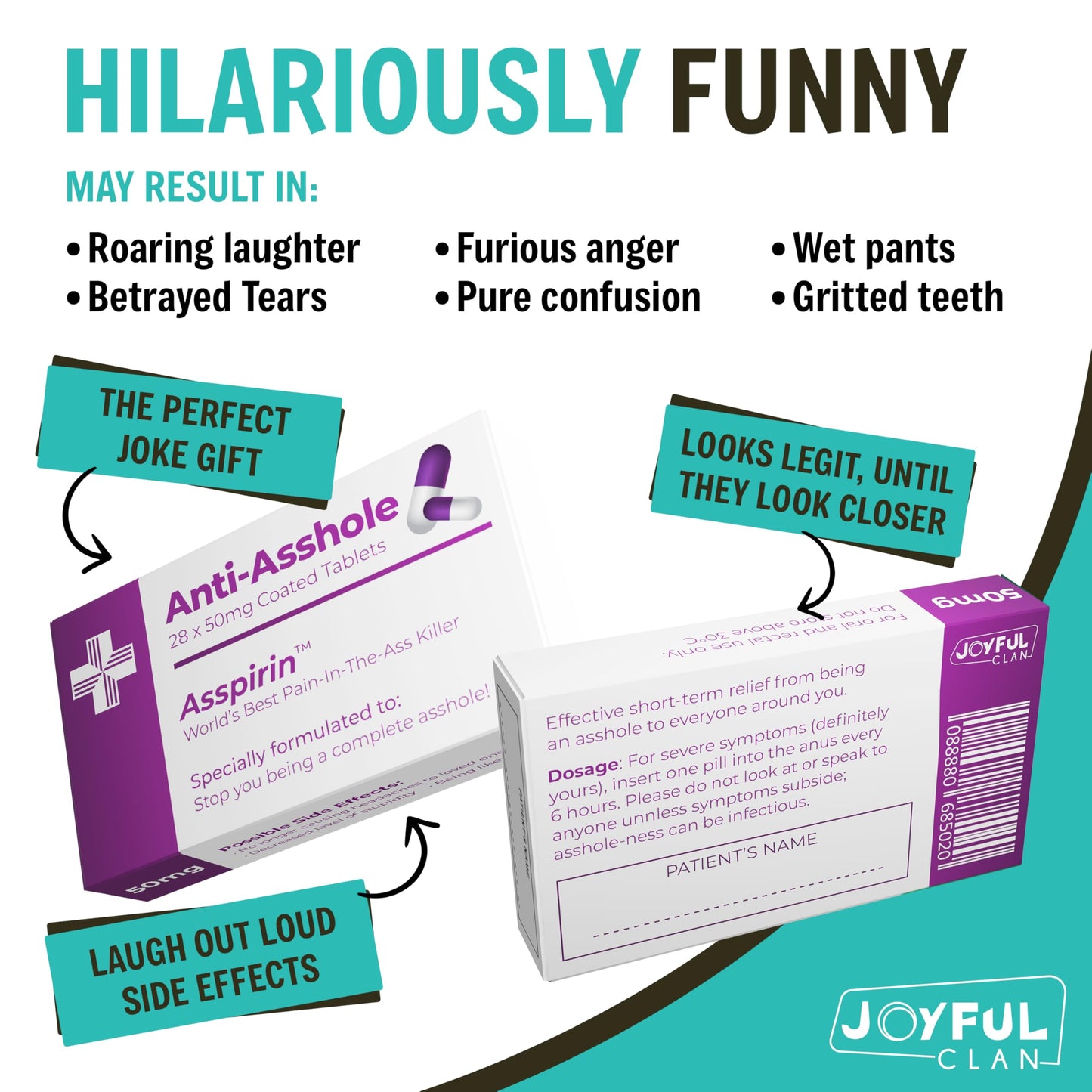 Joyful Clan Funny Joke Pill Box Prank - Gag Gift for Men and Women